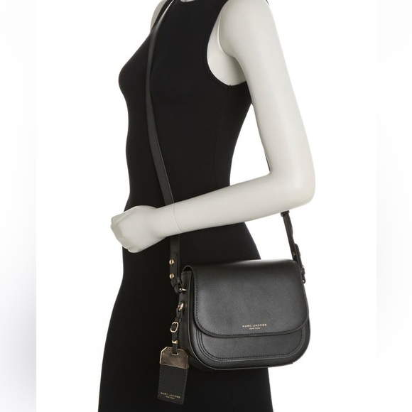 Marc Jacobs Mini Rider Black Leather Crossbody Bag Handbag Crossbody Purse NWT - Picture 5 of 13